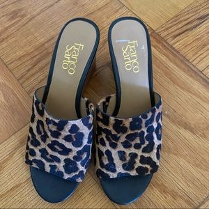 Franco Sarto leopard wedges